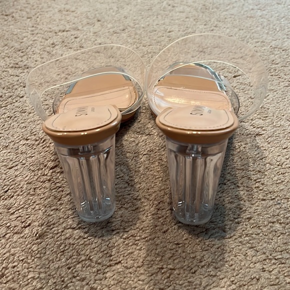 Simmi London Wide Fit clear heel sandals in natural - Picture 2 of 5